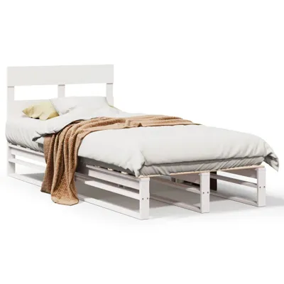 Produktbild von vidaXL Massivholzbett ohne Matratze Weiß 100x200 cm Kiefernholz