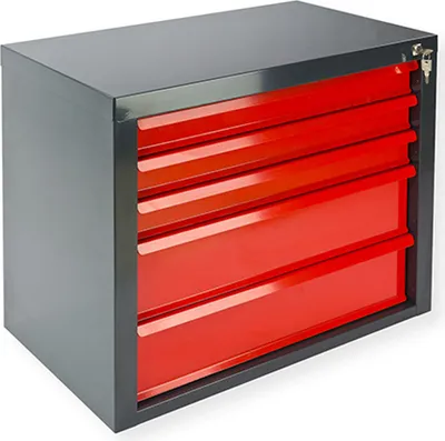 Produktbild von ADB Schubladenschrank TAUROX 70 x 60 cm (B x H) Anthrazitgrau / Verkehrsrot