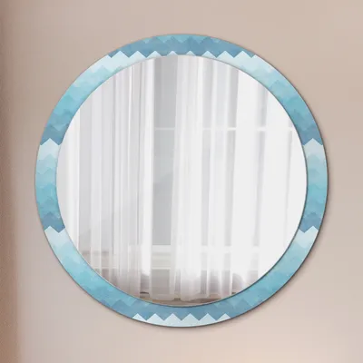 Produktbild von Ø100cm Modern Spiegel - Wandspiegel Wandmontage- Schlafzimmer - Chevron Muster
