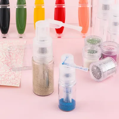 2er-Set Glitzerpuder-Sprühflaschen, 35 ml, transparent, für Basteln