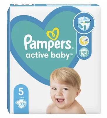 Zdjęcie produktu dla Pampers Active Baby 5, Jednorazowe pieluszki 11-16kg, 38 sztuk