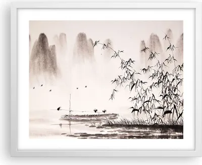 Produktbild von Gerahmtes Poster - Weißer Rahmen - Bambus schwarz China - 50x40 cm - Wand Bild - Wanddeko - Wandbilder - Kunstposter - Wandposter - Bilderrahmen - Bilder - Kunstdruck - Wandbild - P2WAA50x40-3116