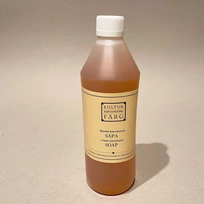 Produktbild von 1 Liter flüssige Leinölseife - vegan - 100% Leinöl = 100% Natur - Mandel- Marzipanduft -  Sweden