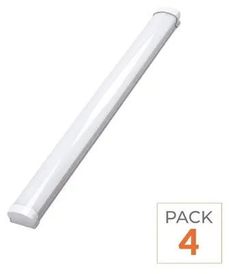 Image de Barrette LED étanche de 120 cm, 36 W, indice de protection IP65 - Lot de 4 - Lumière blanche neutre, 4000K - 5500K