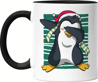 Produktbild von Pinguin Tasse Schwarz Weihnachtstage Winter Schnee Merry Christmas Dekoration Frohe Weihnachten Festtage Advent