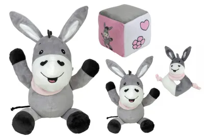 Produktbild von Happy People - Esel Plüsch 4er Set Spielzeug Plüschtier Kleinkinder Kinder für Mädchen