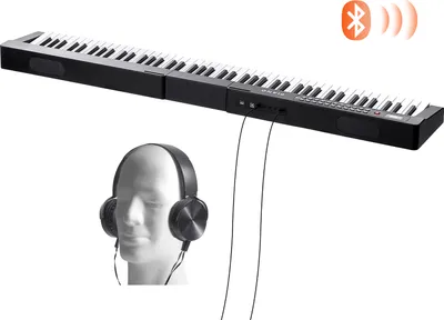 Produktbild von SucceBuy 88-Tasten-Digitalpiano-Keyboard mit halbgewichteten Tasten, ein tragbares elektrisches Piano-Set in voller Größe mit 1000 Tönen, eingebauten Lautsprechern