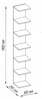 Produktbild von Wandregal weiß Farbe 190 cm Bücherregal für Wohnzimmer