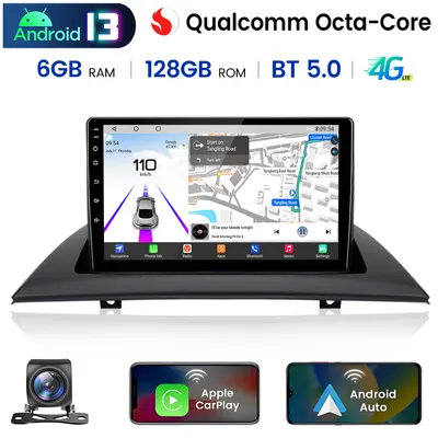 Obrázok produktu pre Autorádio CarPlay Android Auto pre BMW X3 E83 (2004-2012) - výkonný osemjadrový procesor, 6+128 GB, GPS, Bluetooth, dotykový displej