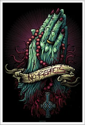 Image de Cardxcore - Poster - No Regrets + cadre amovible, Shinsuke® Maxi MDF blanc, vitre acrylique