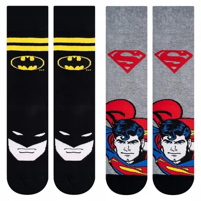 Produktbild von Set 2x Socken - Ideal für ein Geschenk - DC Comics Superman und Batman Motiv von SOXO - Herren - Baumwolle - Lustige und bunte - Größe: 40–45