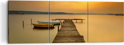 Produktbild von Bild auf Leinwand - Leinwandbild - See Brücke - 120x40cm - Wand Bild - Wanddeko - Wandbilder - Leinwanddruck - Bilder - Kunstdruck - Wanddekoration - Leinwand bilder - Wandkunst - CA120x40-3673