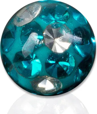Produktbild von viva-adorno 1,6 x 6mm Piercing Schraubkugel Ersatzkugel Epoxy Multikristall Ferido verschiedene Farben und Größen Z440,6 Türkis Klar