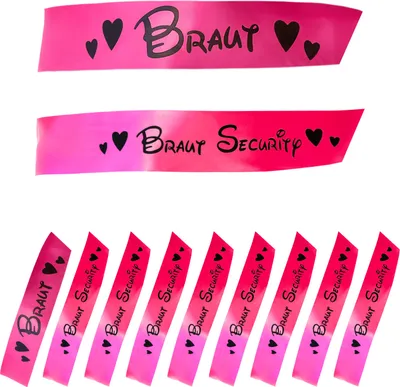 Produktbild von Oblique Unique Schärpe Braut + Braut Security Set JGA Hen Party Bride to be Herz pink