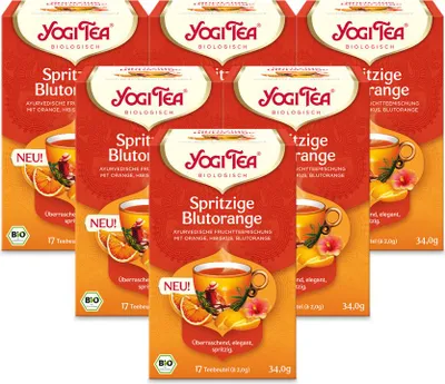 Produktbild von 6 x YOGI TEA Spritzige Blutorange | 6 x 34g