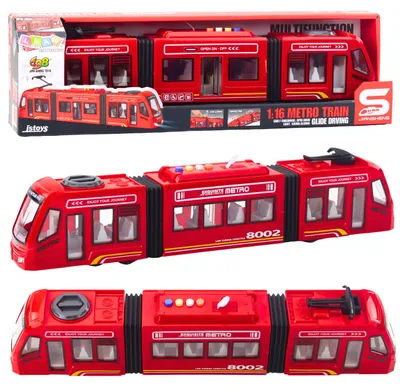 Produktbild von City Metro Tram Öffnen Türen Lichter Geräusche Rot 1:16