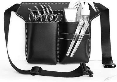 Produktbild von Professionelle Frisierschrank Kunstleder Frisierschrank für Haarschneider und Friseure mit schwarzen Friseurstangen und Scheren für Scher- und Friseurkunst.