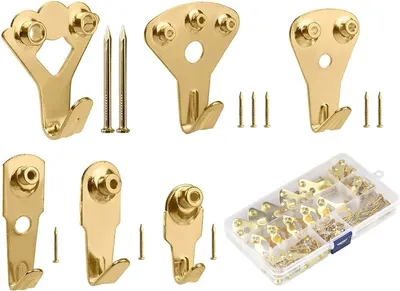Produktbild von 150 Metallhaken mit Nägeln für Bilderrahmen, Bilder, Spiegel, Tragkraft 10-100 lb.