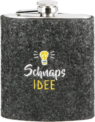 Image de Gilde Edelstahl/ Filz Flachmann "Schnaps Idee" VE 3