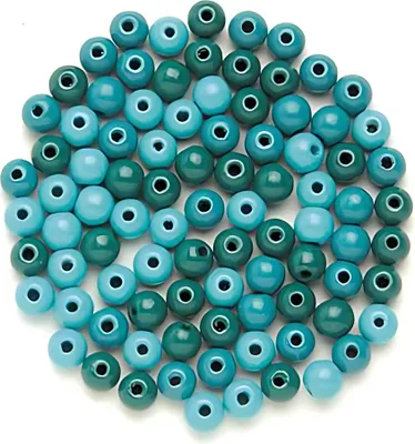 Produktbild von Glorex Holzperle türkis mix 8 mm - 80 Stück