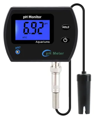 Imagen del producto de Medidor combinado de pH y temperatura 2 en 1 para análisis de la calidad del agua, con electrodo de pH BNC reemplazable