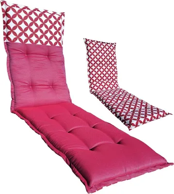 Zdjęcie produktu dla Dwustronny materac 170 x 45 cm poduszka na leżak ogrodowy 2863404
