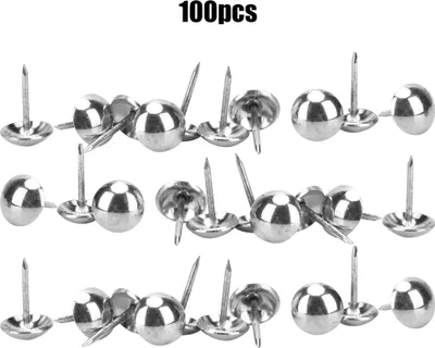 Produktbild von 100pcs Polsternagel antike Messing Eisen Möbel Dekorative Zeichnungsnadelzubehör 11x17mmssilver