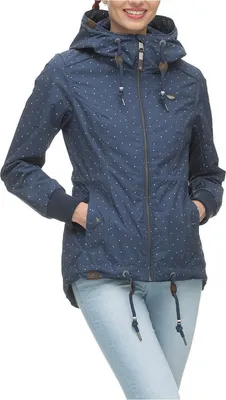 Produktbild von ragwear Übergangsjacke Dankka Dots XL, wasserabweisend, gepunktet, Kapuze, Taillenweite einstellbar