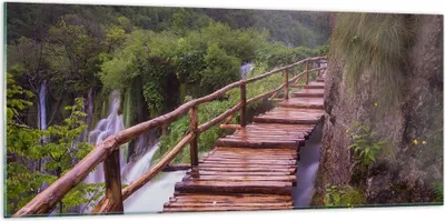 Produktbild von Bilder auf glas - Park Natur Wasser - 120x50cm - Glasbilder - Wandbilder - Kunstdruck - zum Aufhängen bereit - Wanddekoration aus Glas - Glas Bilder - Wandbild auf Glas - Einteilig - GAB120x50-3962