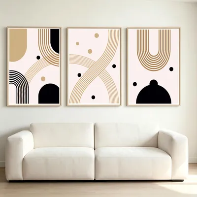 Immagine prodotto di Solidchoice - Set di 3 stampe su tela astratte per la decorazione della parete