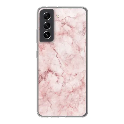 Produktbild von MuchoWow® Handyhülle Schutzhülle Hülle für Samsung Galaxy S21 FE Marmor - Rosa - Luxus Silikon Softcase Handy Hülle - Mobiltelefonhülle