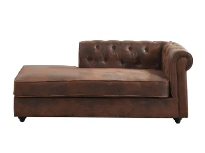 Produktbild von SHIREL linke Chesterfield-Chaiselongue aus Mikrofaser mit gealterter Lederoptik