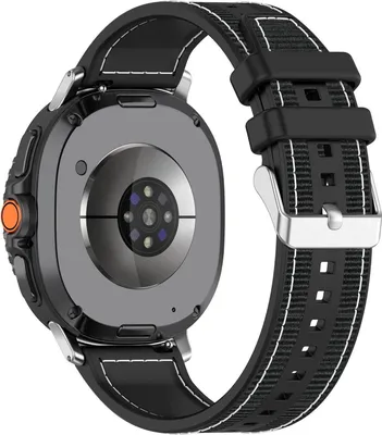 Obrázek produktu pro Pro Samsung Galaxy Watch 8 / 8 Classic Hybrid Nylon Braided Silicone Strap Black