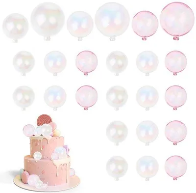 Immagine prodotto di Decorazioni in plastica per torte, ideali per feste di compleanno e matrimoni, set da 24 pezzi
