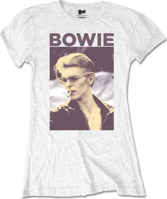 Produktbild von David Bowie - "Smoking" T-Shirt für Damen RO1162 (XXL) (Weiß)