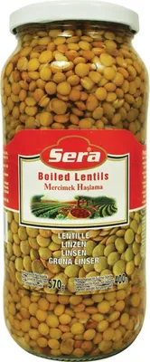 Produktbild von Sera Grüne Linsen – Verzehrfertig haşlanmış Mercimek 570g