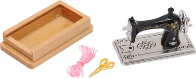 Image de Machine à coudre miniature pour maison de poupée,Machine à coudre miniature vintage,Machine à coudre pour maison de poupée 1/12,Machine à coudre pour maison de poupée,Modèle de machine à coudre miniature,Accessoire pour maison de poupée 1/12
