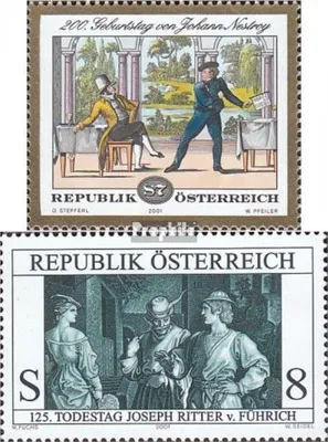 Produktbild von Briefmarken Österreich 2001 Mi 2353,2354 (kompl.Ausg.) postfrisch Nestroy