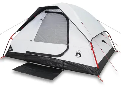 Produktbild von vidaXL Kuppel-Campingzelt 4 Personen Weiß Dunkel Wasserdicht