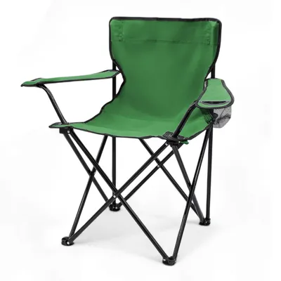 Produktbild von Campingstuhl mit Getränkehalter - grün - Garten Strand Camping Angel Klapp Stuhl mit Tragetasche