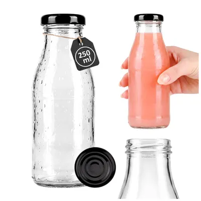 Zdjęcie produktu dla SuperButelki - Butelka szklana SOK 250ml, na soki, nalewki, wodę, przeciery, wodę 1 sztuka 0,25l z zakrętką, uniwersalna