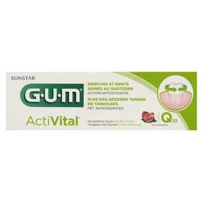 Produktbild von GUM ActiVital, Anti-Plaque-Zahnpasta, 75 g, 75 ml, Paste, Bisabolol, Ingwer, Kunststoff