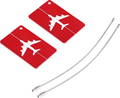 Produktbild von 2ks nové hliníkové štítky -Reisegepäck Gepäck -Tag Koffer Identitätsadresse Name Labels (rot)