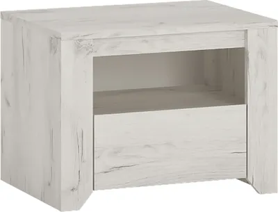 Produktbild von Nachtschrank, weiß Eiche, AMANTEA-129
