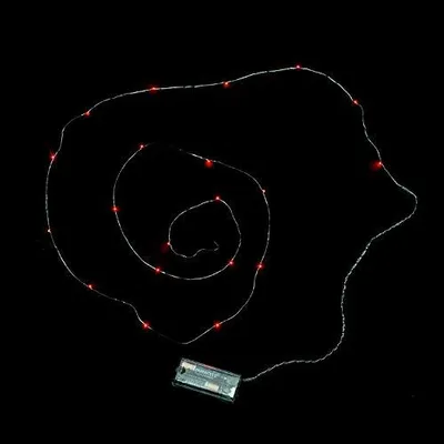 6er-Set Kupferdraht-Lichterketten, rot, 20 LEDs, 190 cm