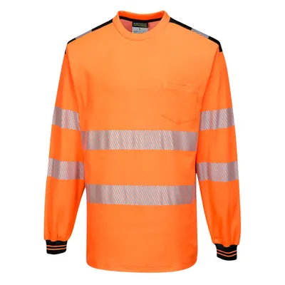 Obrázek produktu pro Portwest T185 PW3 Hi-Vis tričko s dlouhým rukávem, oranžové/černé velikost XXL