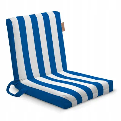 Produktbild von Klappbare Oxford Strandliege mit Blaue-weiß gestreift – Tragbar Gartenliege, leichte Campingliege
