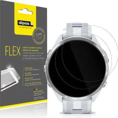 Produktbild von 2x Schutzfolie für Garmin Forerunner 975 Folie, 100% Displayabdeckung, dipos Flex
