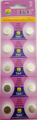 Produktbild von 10x AG 9 Uhrenbatterie 394 936 für Armbanduhr Knopfzelle SR 936 V394 LR 936