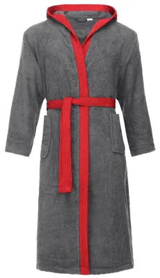 Image de Ladeheid Peignoir de bain homme en éponge 100% coton LA40-190 (gris foncé-12/rouge-26, M)